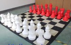Шахматы пластмассовые 61 см белые с красными